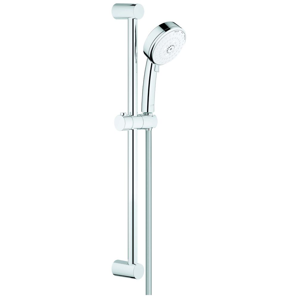 GROHE Brausegarnitur Tempesta Cosmopolitan 100 mit Durchflusskonstanthalter 9,5 l/min, Brausestange 60cm, 3 Strahlarten, chrom