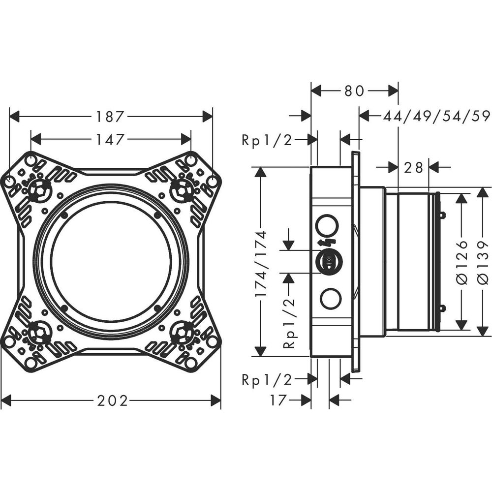 hansgrohe Grundkörper iBox universal 2-1500180