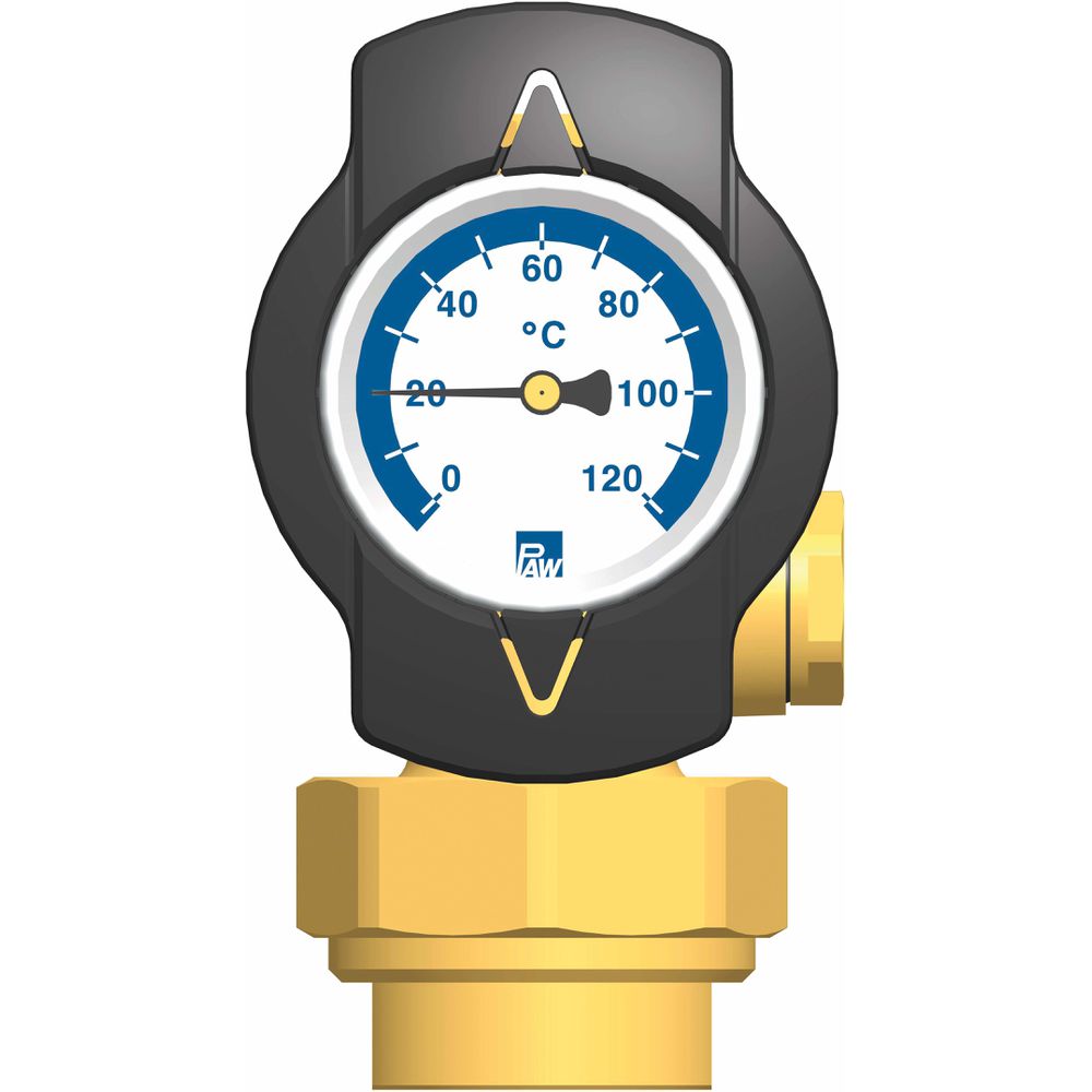 PAW Rücklaufset TK3 DN 25, 1" x 1", blaues Thermometer 