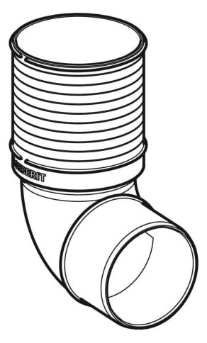 Geberit Anschlussbogen Silent PP für WC DN 110, 87,5°, weiß, schalloptimiert 390593111