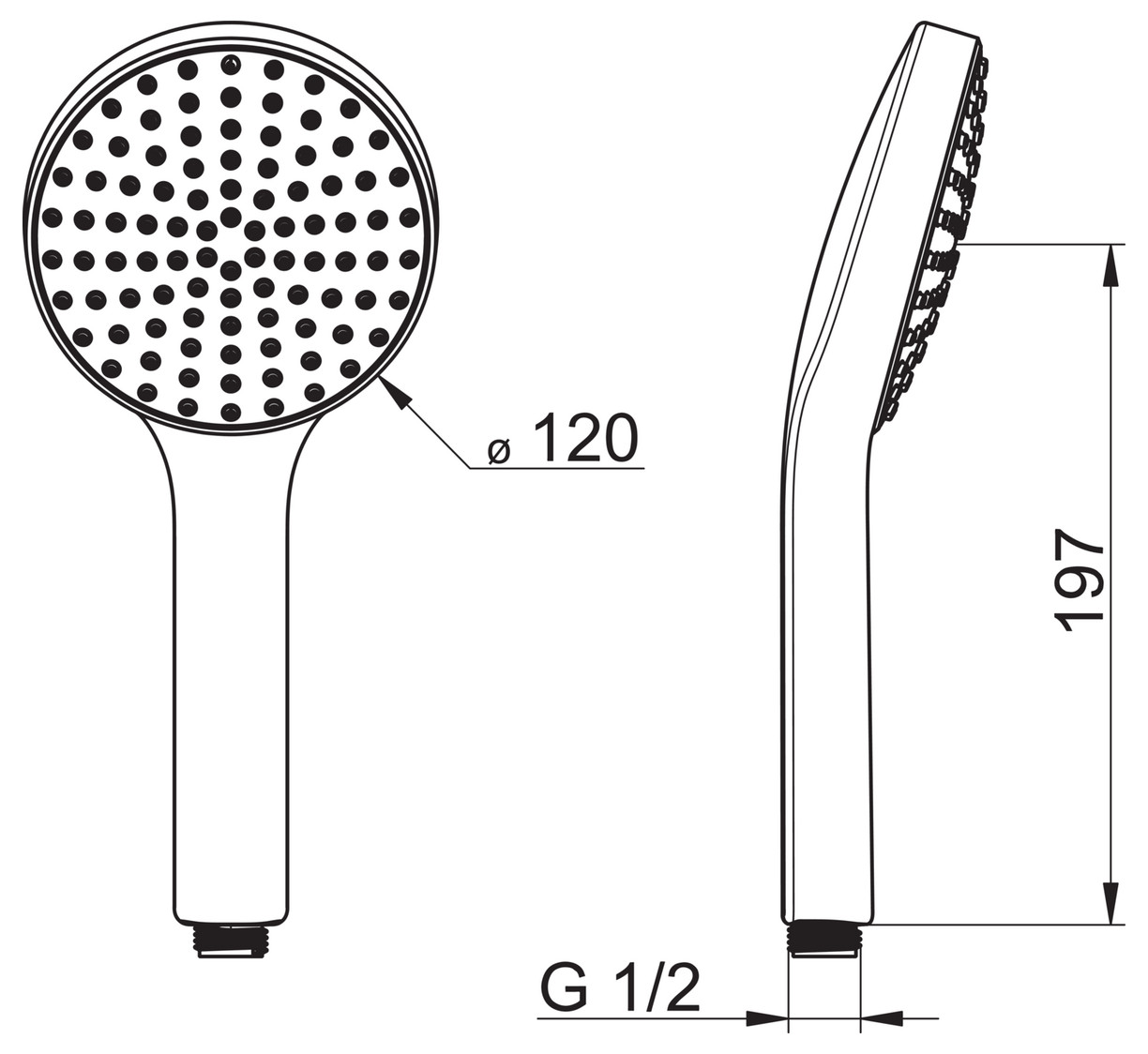 HANSA Handbrause HANSAACTIVEJET 1-strahlig, Ø 120 mm, Anti-Kalk-Technik, hellgrau/chrom-84310100