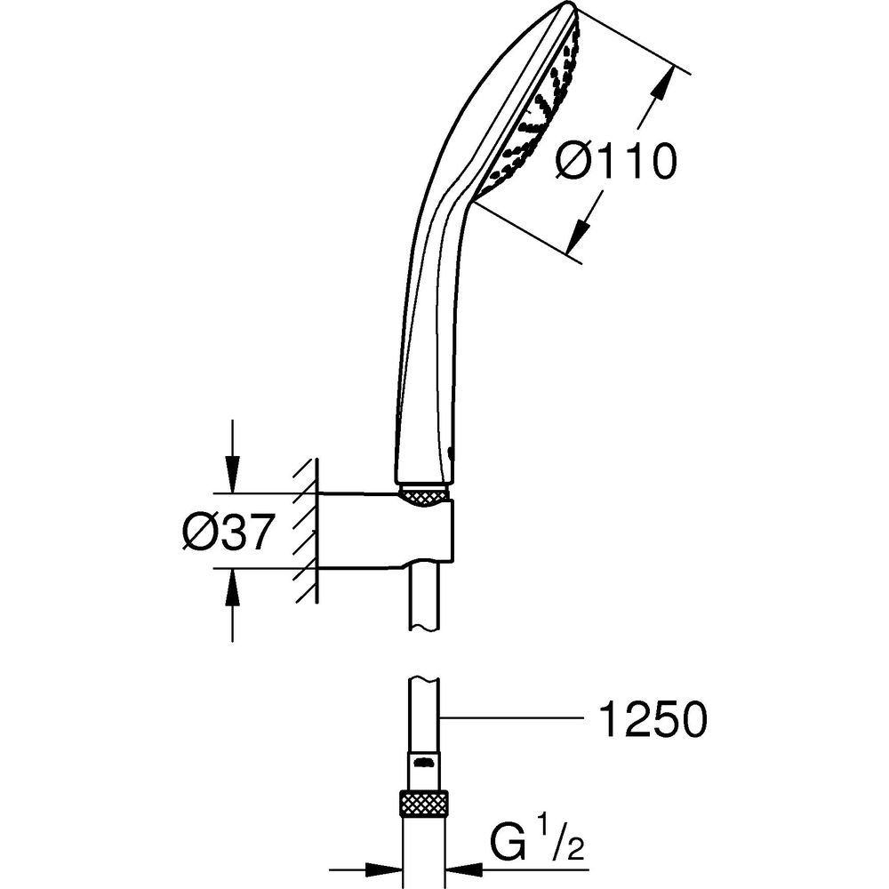 GROHE Wandhalterset Euphoria 110 Mono 1 Strahlart, chrom