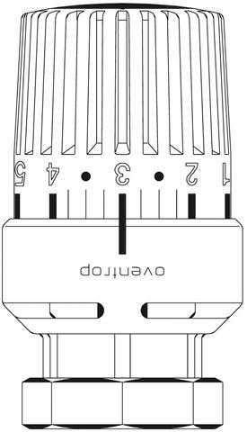 Oventrop Thermostat Uni LV 7-28 GradC, mit Nullstellung, Klemmverbindung, weiß