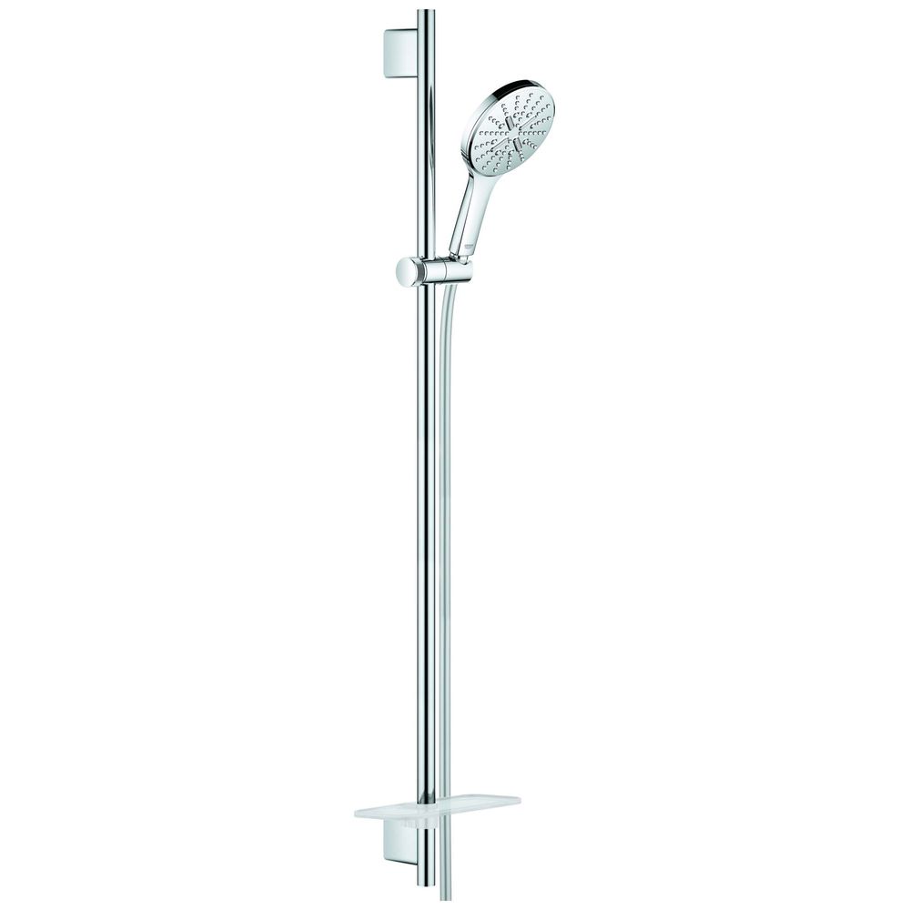 GROHE Brausegarnitur Rainshower SmartActive 130 Brausestange 90cm, 3 Strahlarten, ohne Durchflussbegrenzung, chrom