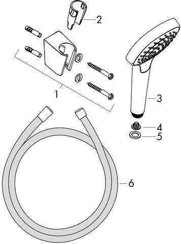 hansgrohe Croma Select E Brausehalterset 1jet mit Brauseschlauch 125 cm-26424400