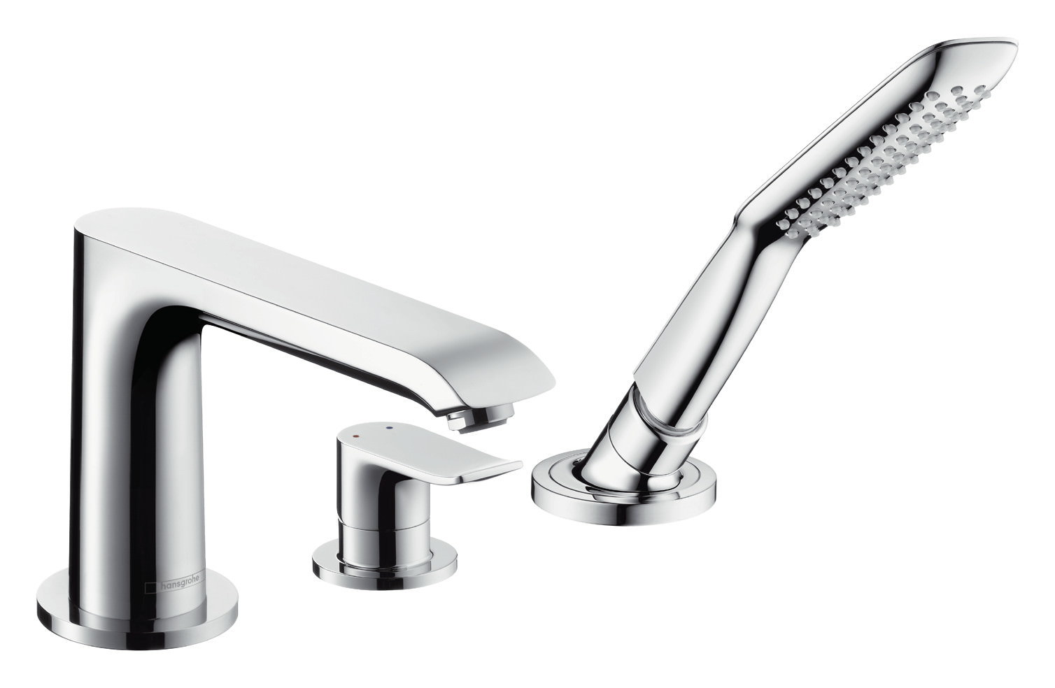 hansgrohe Fertigmontageset Metris 3-Loch-Wannenrand-Einhebelmischer, chrom-31190000