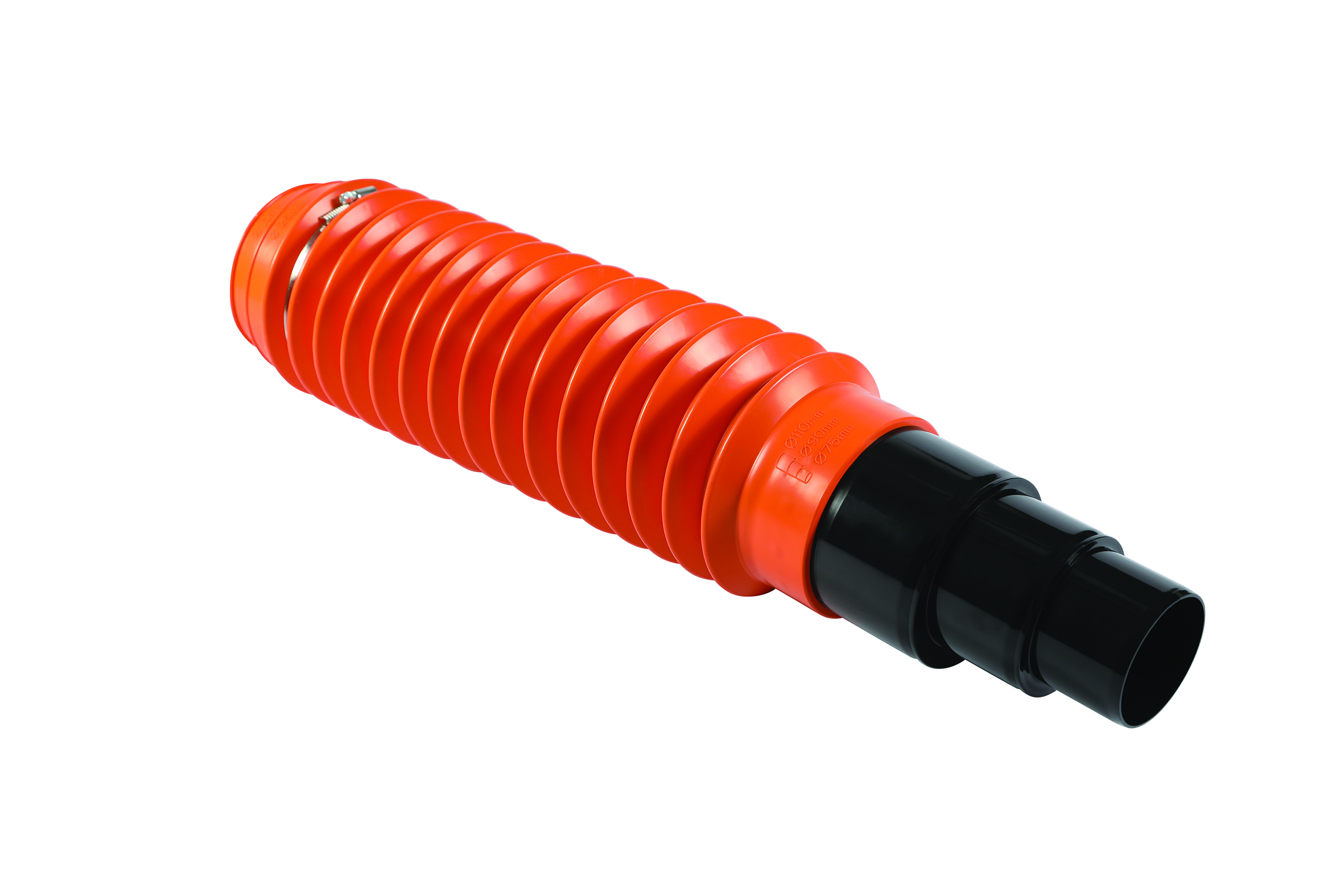 Klöber Flexschlauch DN 100, lose mit Adapter für Anschluß DN 100/DN 70 orange-KE8040-3