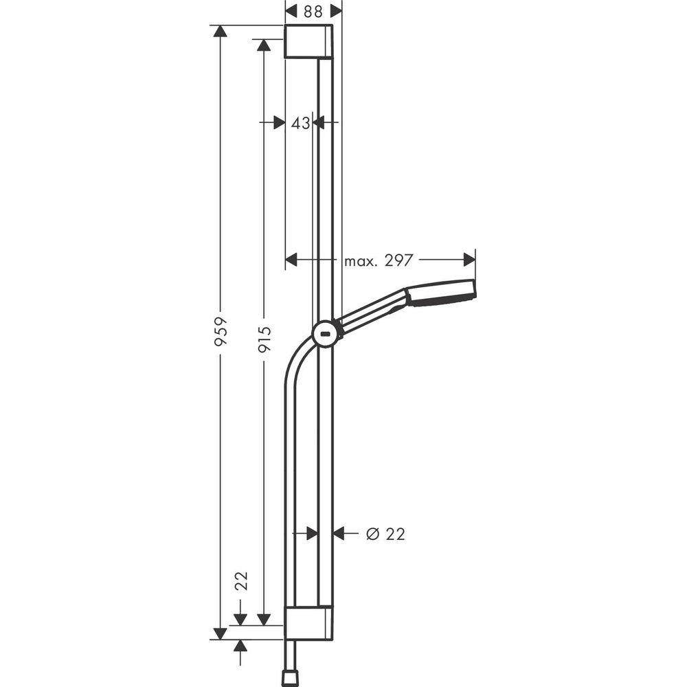 hansgrohe Brauseset Pulsify Select 105 959 mm Brausestange, chrom, Relaxation, 3jet