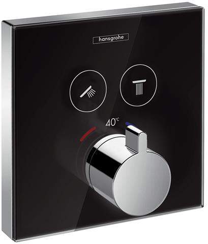 hansgrohe Fertigmontageset ShowerSelect UP-Thermostat, für 2 Verbraucher, Glas, weiß/chrom-15738400