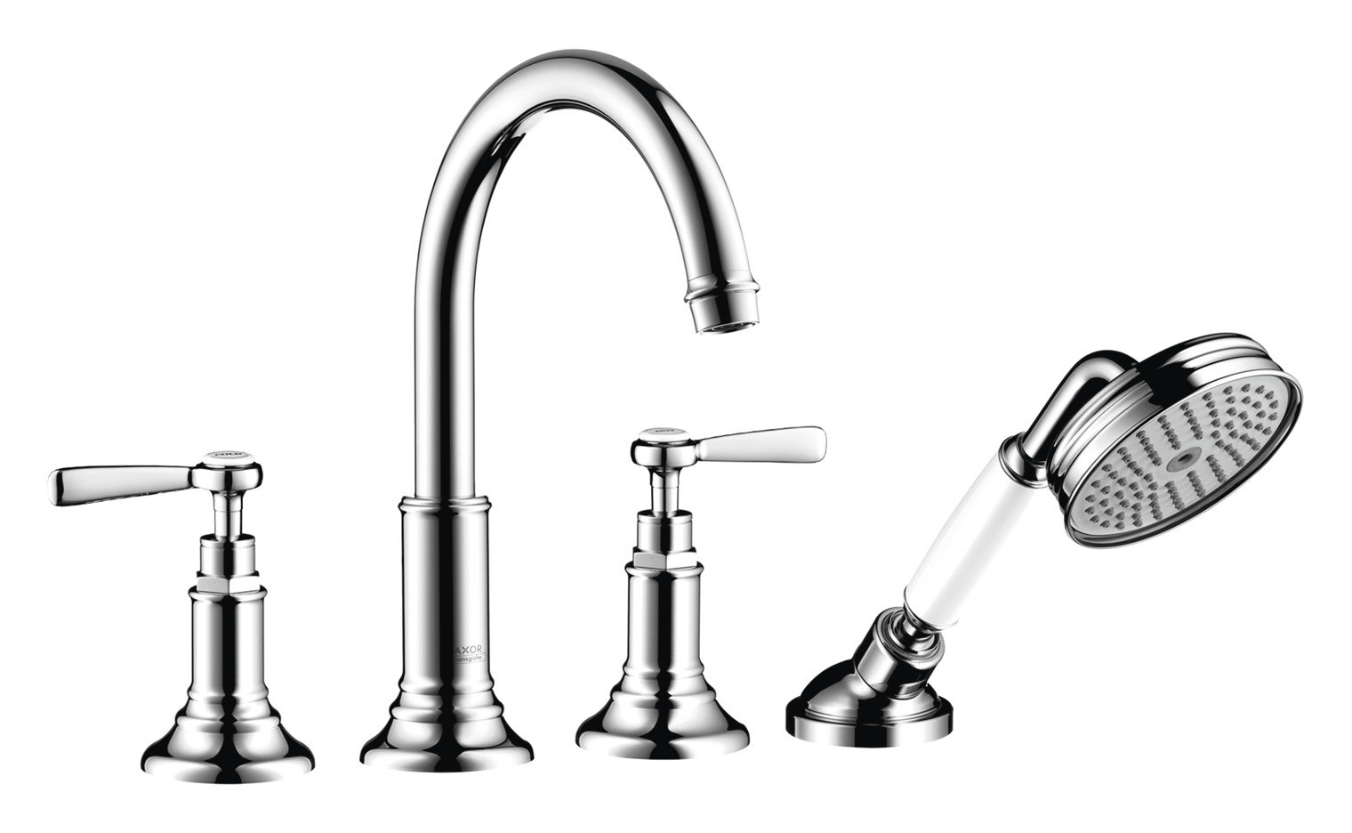 hansgrohe Fertigmontageset Axor Montreux 4-Loch-Armatur, Wannenrandmontage, Ausladung 196 mm, Hebelg