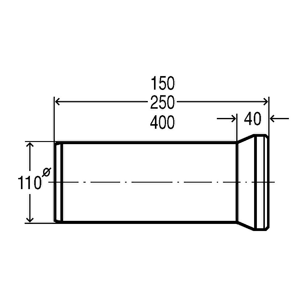 Viega WC-Anschlussstutzen 3815 DN 100 x 400 mm, Kunststoff wei?