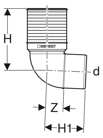 Geberit Anschlussbogen Silent PP für WC DN 110, 87,5°, weiß, schalloptimiert 390593111-390593111