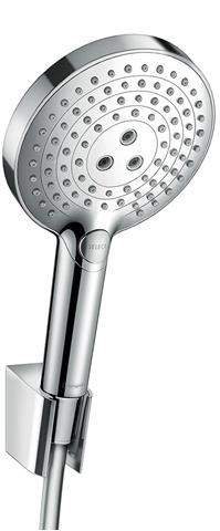 hansgrohe Raindance Select S Brausehalterset 120 3jet mit Brauseschlauch 125 cm Handbrause rund, Bra-26701000