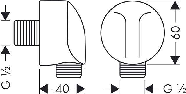 Hansgrohe Schlauchanschluss Fixfit E mit Rückflussverhinderer, chrom