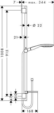 hansgrohe Raindance Select E Brauseset 150 3jet mit Brausestange 90 cm und Seifenschale Unica S Puro