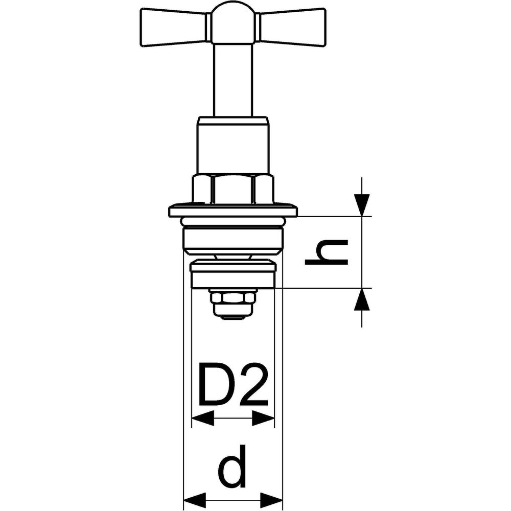 Schlösser Knebel-Oberteil 1822 DN 20, 3/4", mit O-Ring, matt verchromt -18222020001