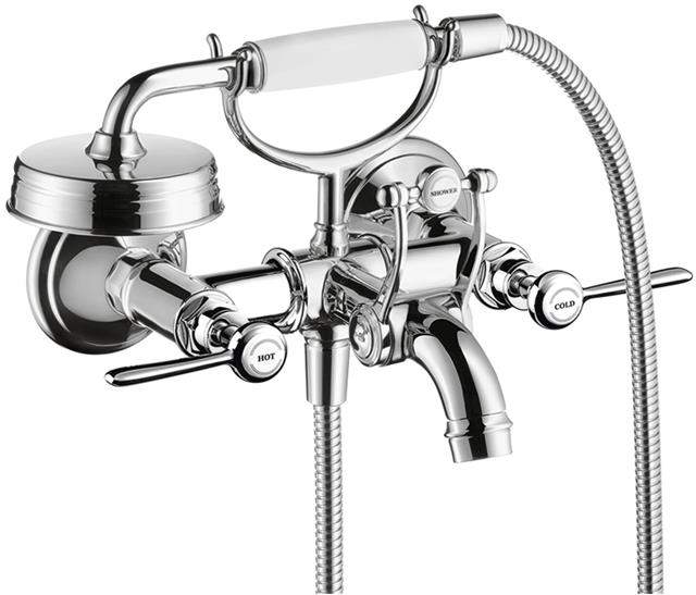 hansgrohe AXOR Montreux 2-Griff Wannenarmatur Aufputz mit Hebelgriffen-16551000