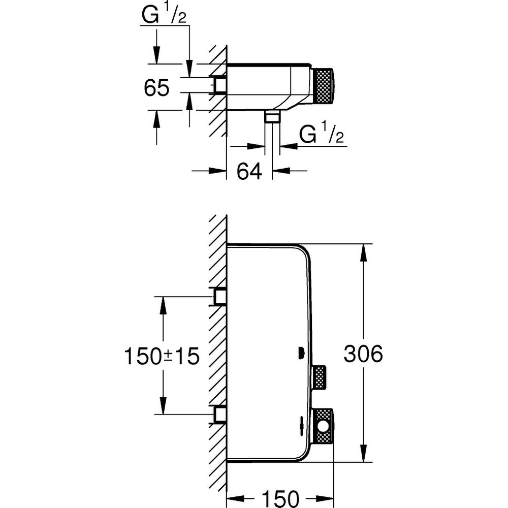 GROHE Brause-Thermostat Grohtherm Smartcontrol 1/2", Wandmontage, chrom -34719000