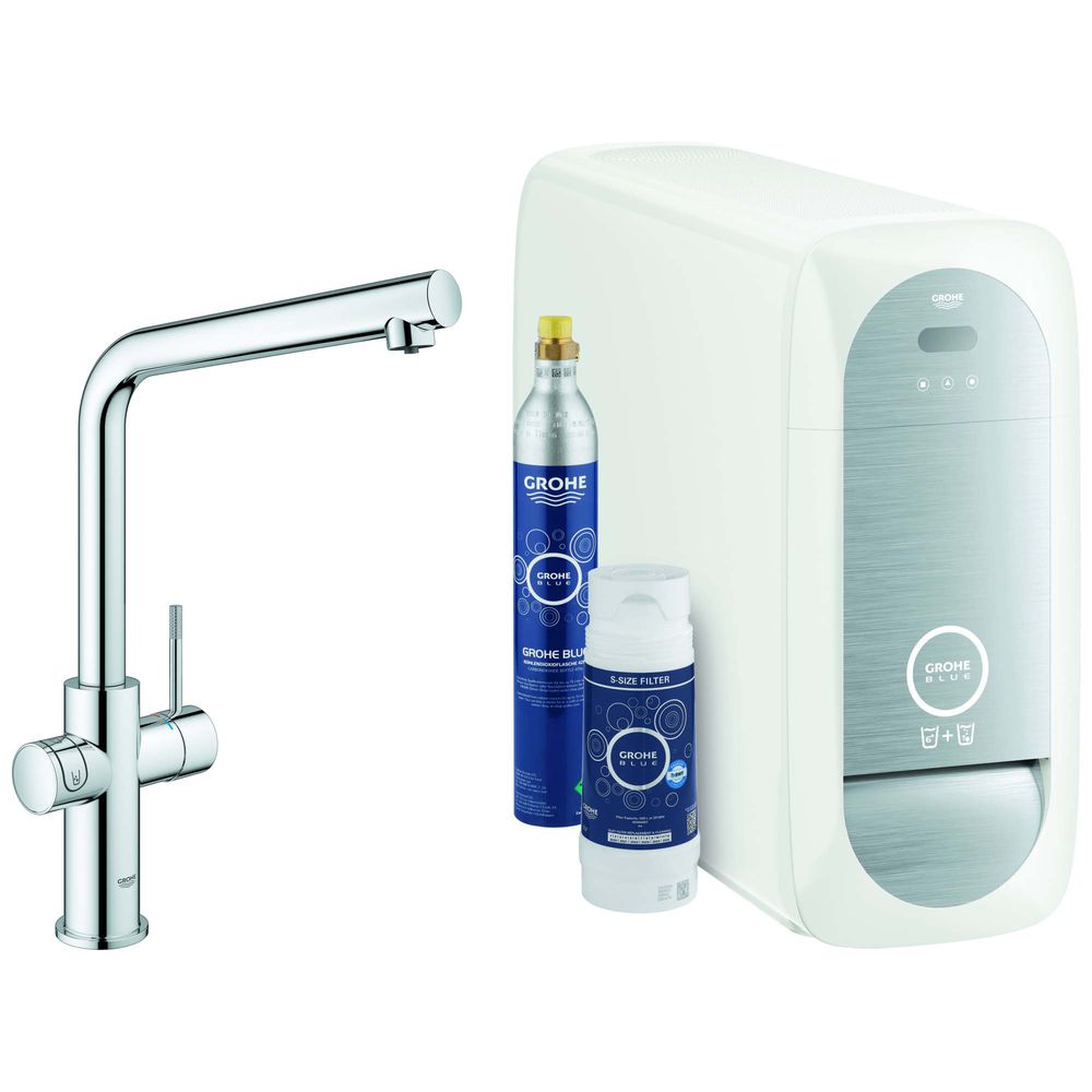 GROHE Spültisch-Einhebelmischer Blue Home L-Auslauf, Starter Kit, chrom-31454001