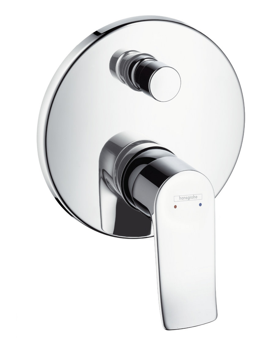 hansgrohe Metris Einhebel-Wannenmischer Unterputz, Rosette rund, chrom