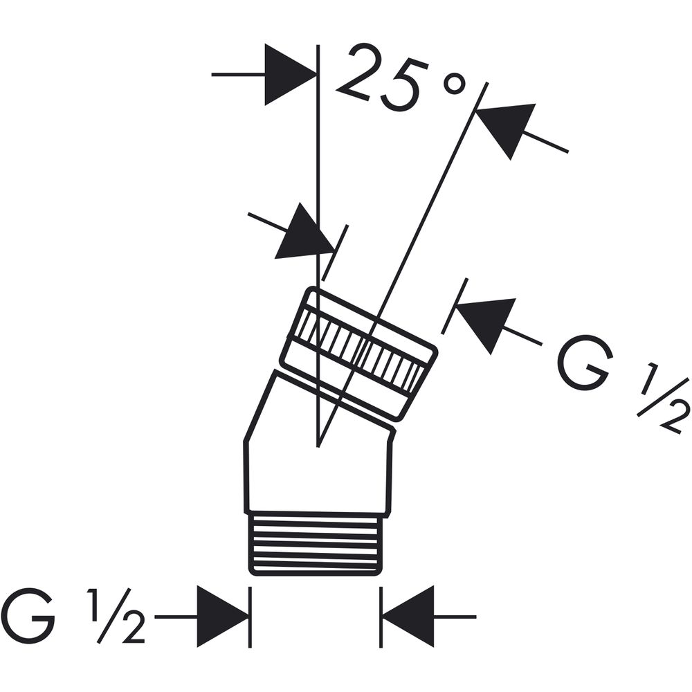 hansgrohe Brausenbogen 25Grad, G 1/2, chrom-28071000