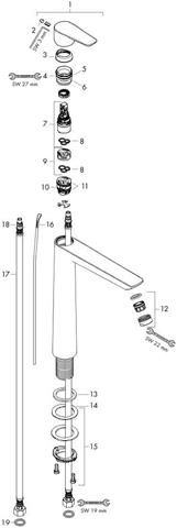 Waschtisch-Einhebelmischer Talis E 240, mit Ablaufgarnitur, Ausladung 183 mm, chrom-71716000