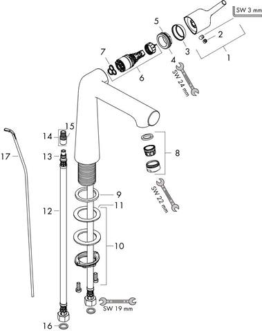 Waschtisch-Einhebelmischer Talis S 250 5 l/min, mit Ablaufgarnitur, chrom