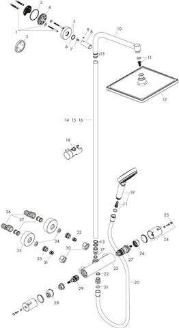 Hansgrohe Showerpipe Crometta E 240 1jet 240 x 240 mm, chrom-27271000