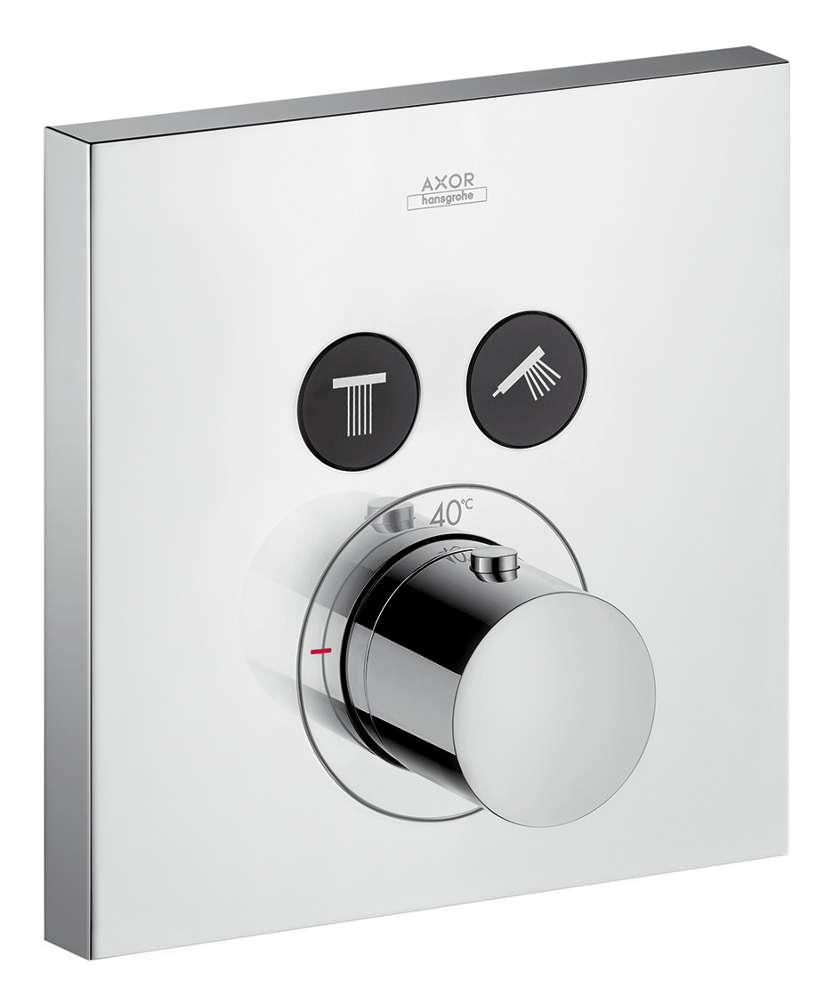 hansgrohe Fertigmontageset ShowerSelect Square UP-Thermostat, 2 Verbraucher, chrom-36715000