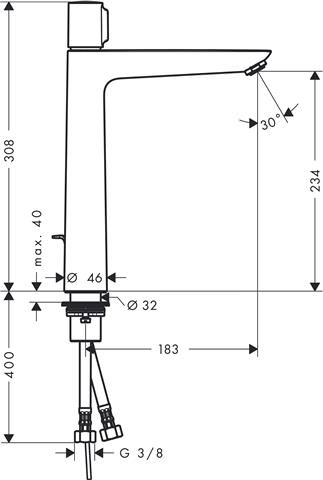 Waschtisch-Einhebelmischer Select E-240 5 l/min, mit Ablaufgarnitur, chrom-71752000