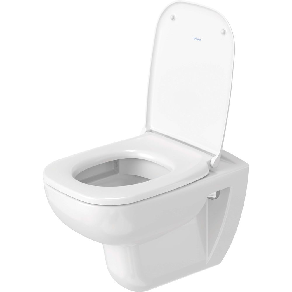 Duravit Wand-Tiefspül-WC Set D-Code mit WC-Sitz, Rimless, Durafix, weiß