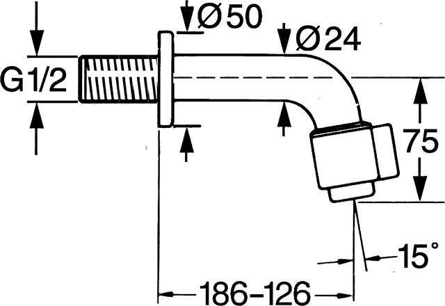 Waschtisch-Wand-Auslaufventil HANSANOVA chrom, Ausladung 106mm