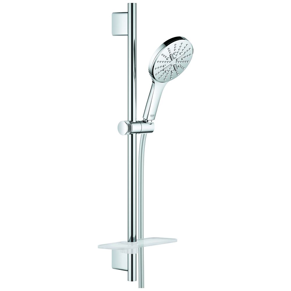 GROHE Brausegarnitur Rainshower SmartActive 130 Brausestange 60cm, 3 Strahlarten, chrom