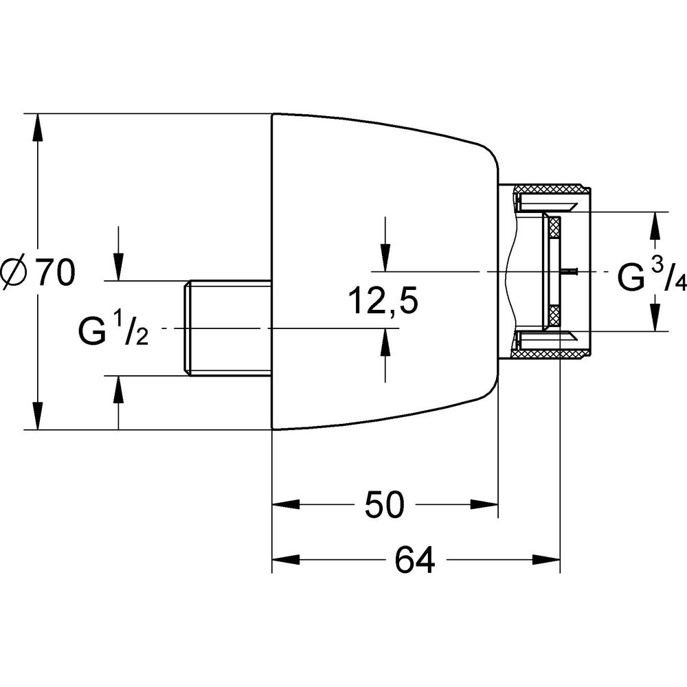 GROHE S-Anschluss 12051 absperrbar, chrom