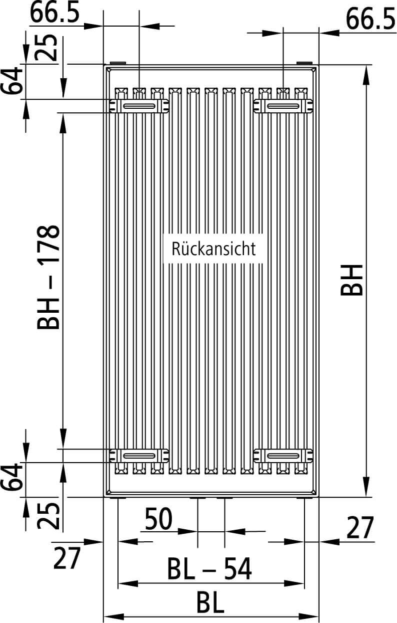 Kermi Flachheizkörper Verteo Profil-FSN101600401X3K