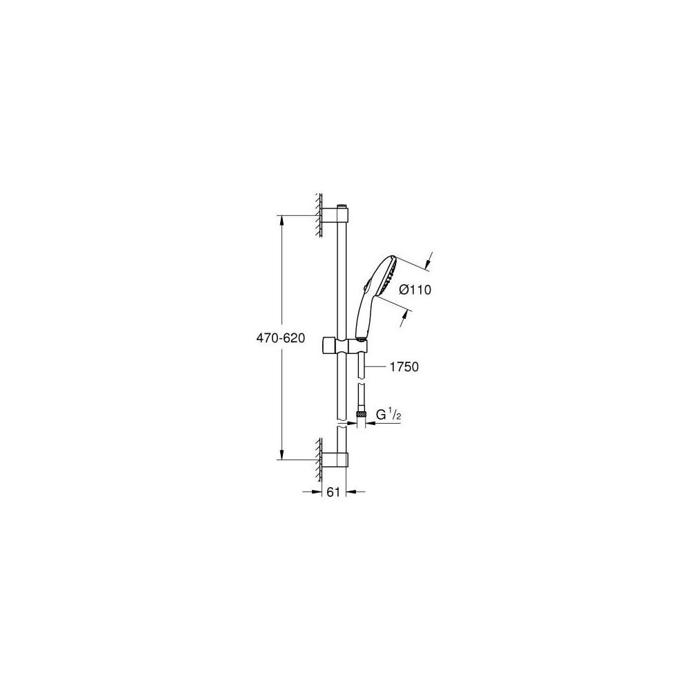 GROHE Brausestangenset Tempesta 110 27598_3 60 cm, 2 Strahlarten, chrom-27598003