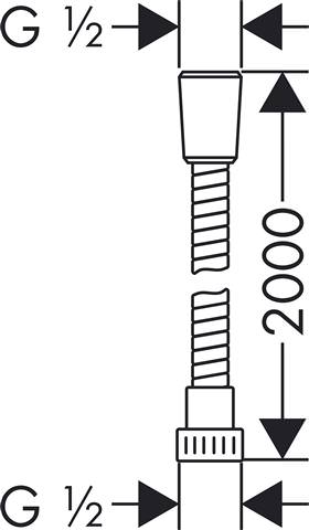 hansgrohe Brauseschlauch Metaflex 125 cm, chrom, mit Spiralwicklung-28262000