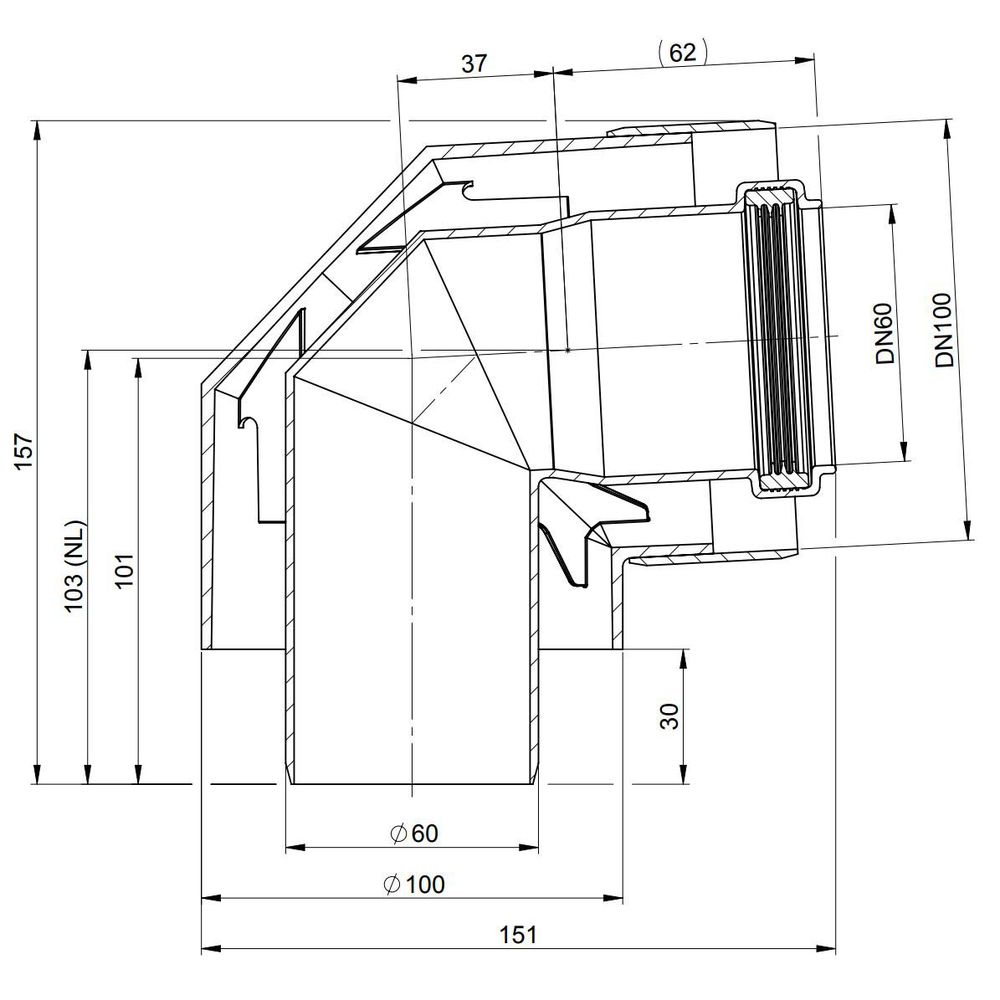 ATEC Bogen PolyTwin 87°, DN 60/100, PP, konzentrisch, weiß-00516