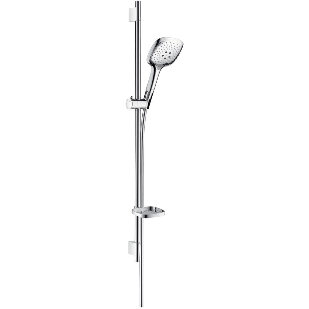 hansgrohe Raindance Select E Brauseset 150 3jet mit Brausestange 90 cm und Seifenschale Unica S Puro-27857000