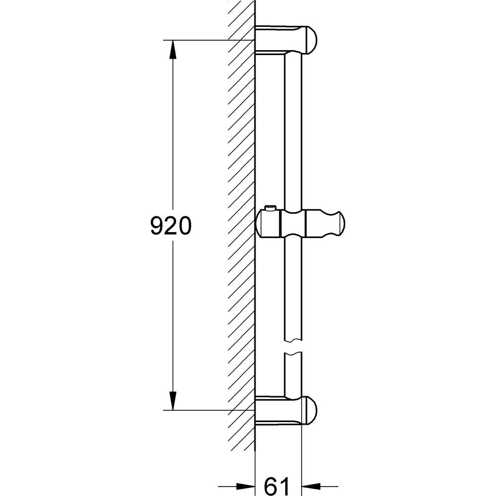 GROHE Brausestange Tempesta 90 cm, mit Wandhalter, Gleiter und Gelenkstück, chrom -27524000