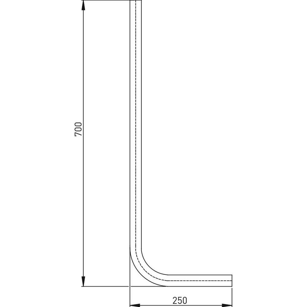 ASW Druckspülrohr 28/26 x 250 x 700 mm, DN 20, 3/4", Kunststoff weiß, gerade -104212