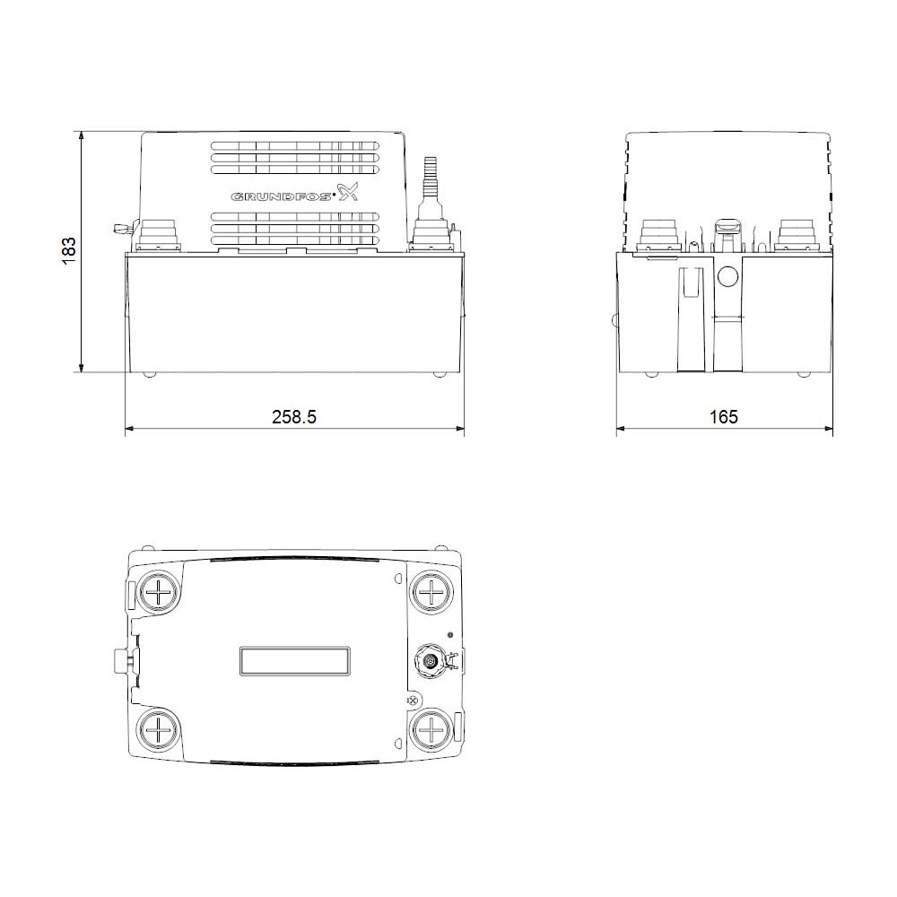 Grundfos Kondensathebeanlage CONLIFT 1 259 x 165 x 184 mm, 0,075 kW, 230 V, 1,7 m Kabel-97936156