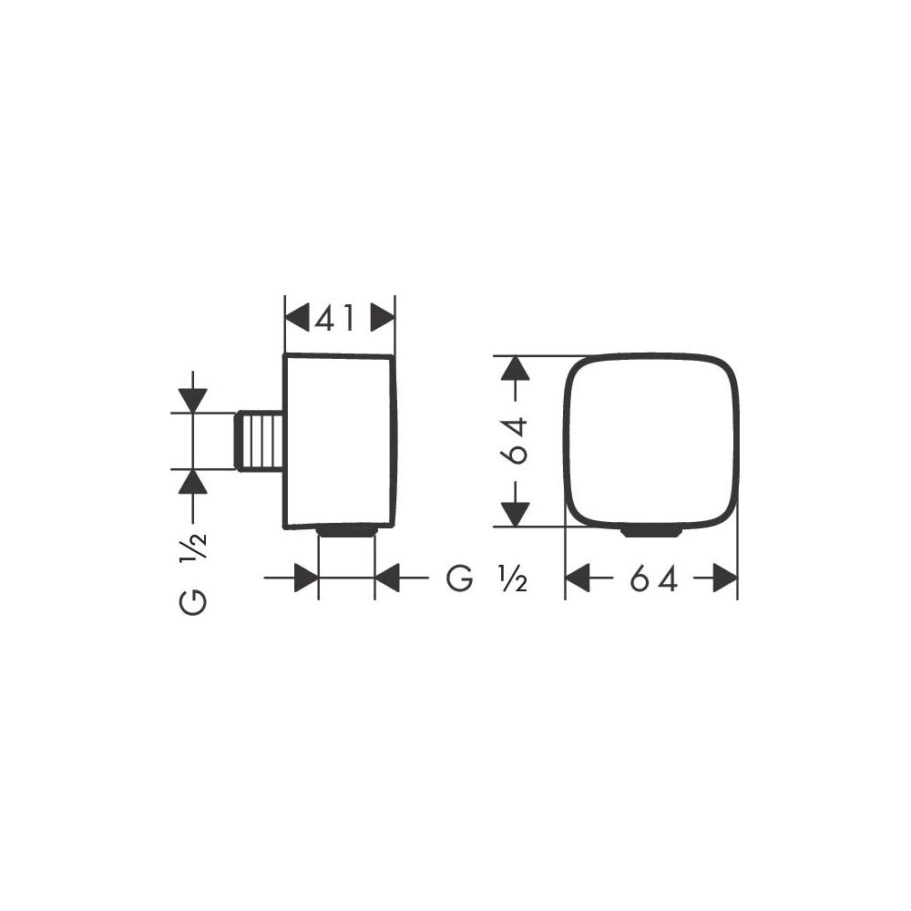 Schlauchanschluss Fixfit Softcube Axor mit Rückflussverhinderer, chrom-36731000