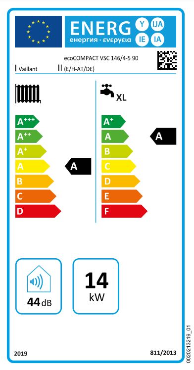 Vaillant Gas-Kompaktgerät ecoCOMPACT VSC 146/4-5 90, Gas E, Speich., mod.