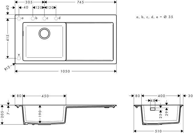 hansgrohe Einbauspüle S5110-F450-43330170