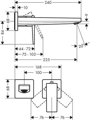 hansgrohe Fertigmontageset Metropol UP-Waschtisch-Einhebelmischer, Ausladung 225mm, chrom-32526000