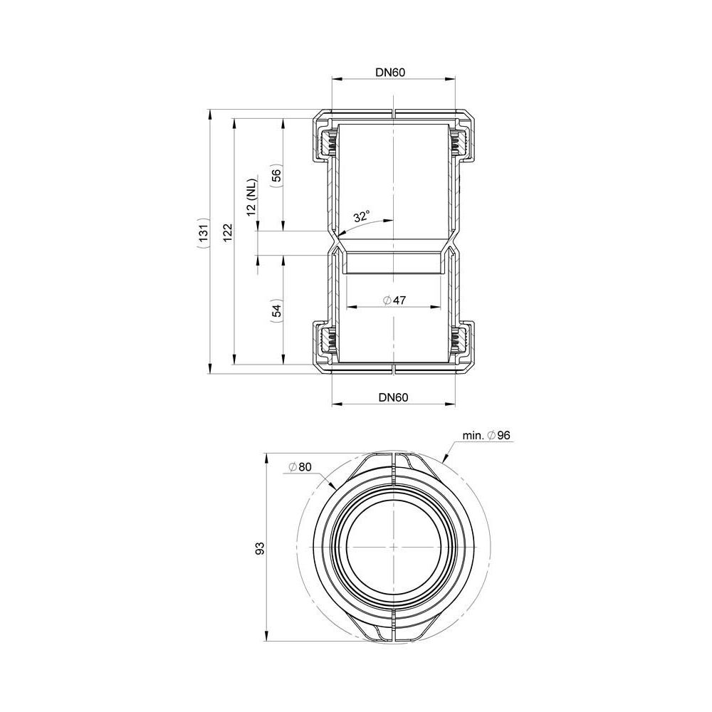 ATEC Kupplung PolyTop DN 60, für Rohr flexibel