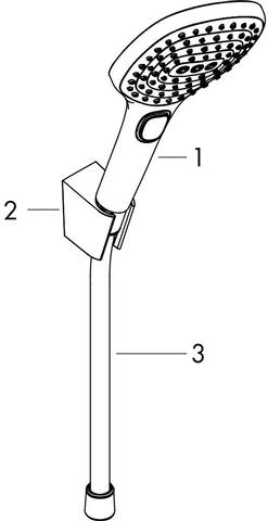 hansgrohe Brause-Set Raindance Select E 120 Handbrause eckig, Brausehalter und Brauseschlauch 125 c-26700000