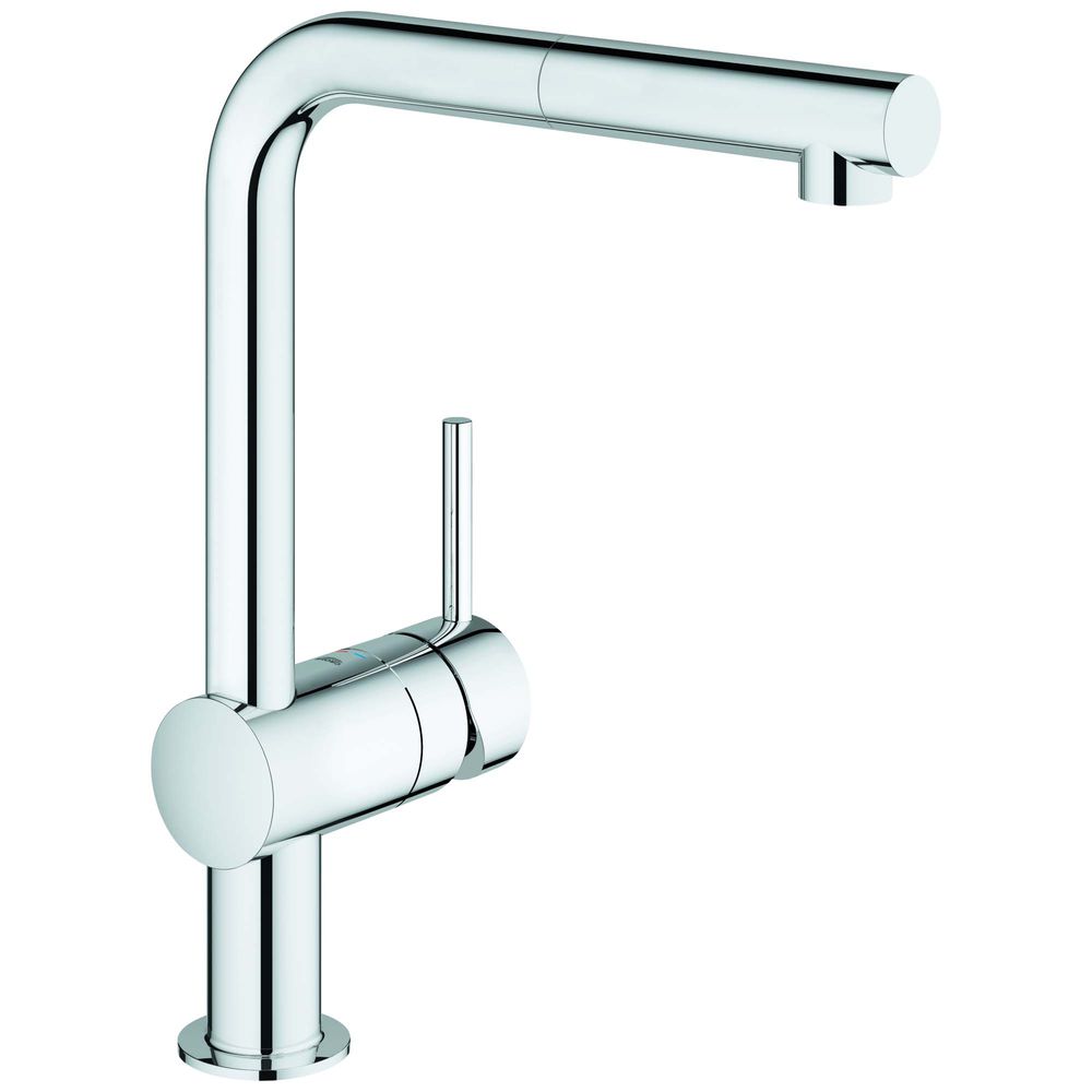 GROHE Spültisch-Einhebelmischer Minta 1/2", L-Auslauf, herausziehbarer Mousseur, chrom -32168000