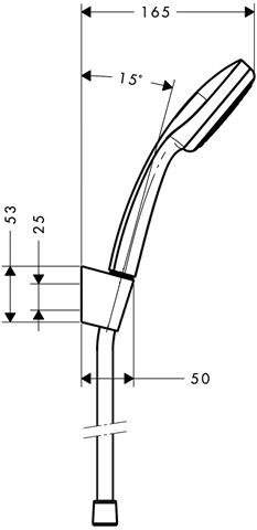 Hansgrohe Brausehalterset Croma 100 1jet chrom, mit Brauseschlauch 125 cm und Brausehalter, Brauseko